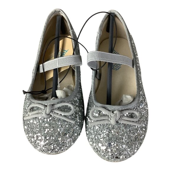 Thereabouts Lil Lexi Toddler Girls Silver Glitter Ballet Flats 2 Sizes Available - Picture 9 of 9